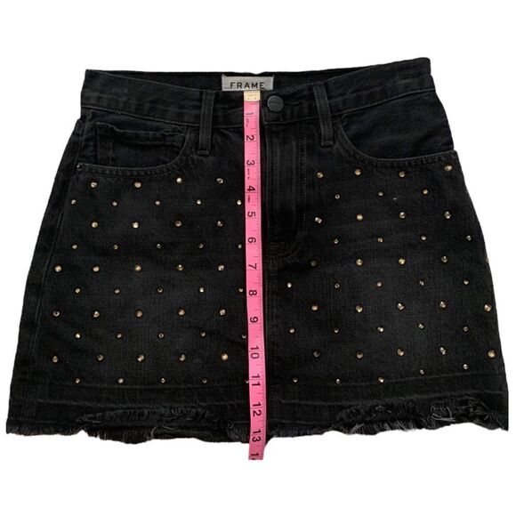 FRAME Denim Mini Skirt Embellished Size 24 - Picture 11 of 12